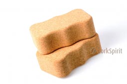 2 X Natural Cork Yoga Block Brick Wave